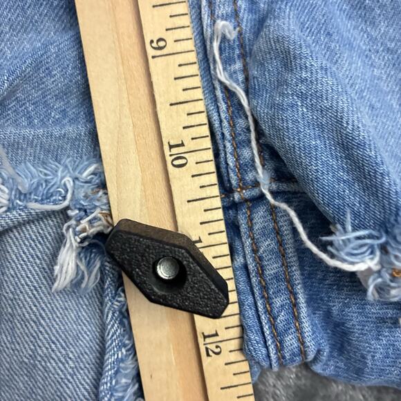 Levi's 501 Jean Shorts Womens Sz.26 Blue Daisy Duke Button Fly Distressed Denim - Picture 7 of 9